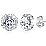 3 Pares Pendientes de plata con cristales y perla de las Mujeres Aretes Pendient