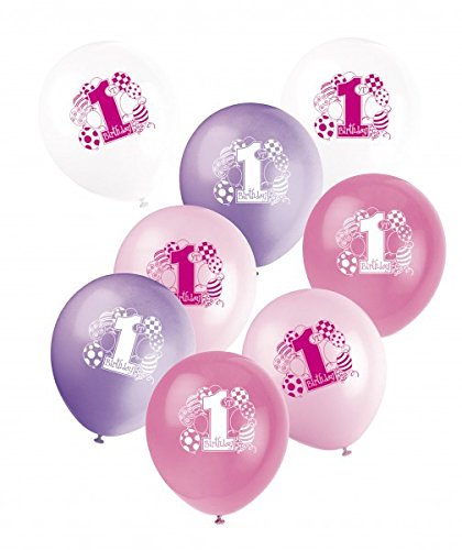 24 Luftballons zum 1. Geburtstag Rosa Mix