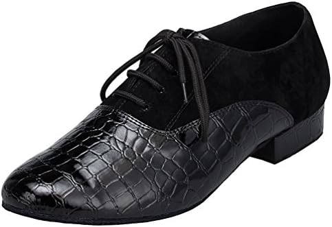YYM-L145 Mens Modern Jazz Lace-up Closed Toe PU Dance-Shoes
