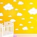 Produktbild Xmansky Smiley weiße Wolken Wandtattoos 24 stück,Lächelndes Gesicht Weiße Wolken Vinyl Aufkleber Kunst Wandaufkleber DIY Home Room Schlafzimmer Wohnzimmer moderne Hintergrund TV-Decor