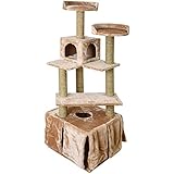 Luxus Kratzbaum ANNEKE 160 cm von VOSS.PET hellbraun Kletterbaum Katzenkratzbaum