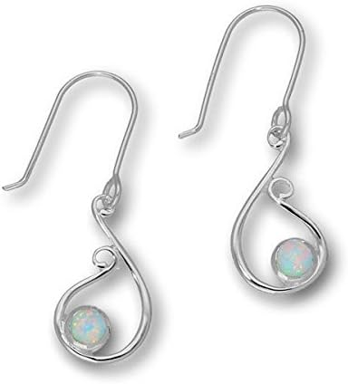 Ortak Flourish White Opal Silver Earrings SE394