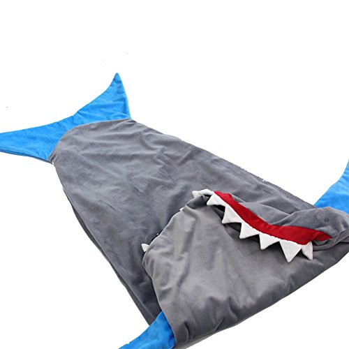 Janecrafts Kinder Hai Decke Flanell Tier geformt Mermaid Schwanz Blanket - 2