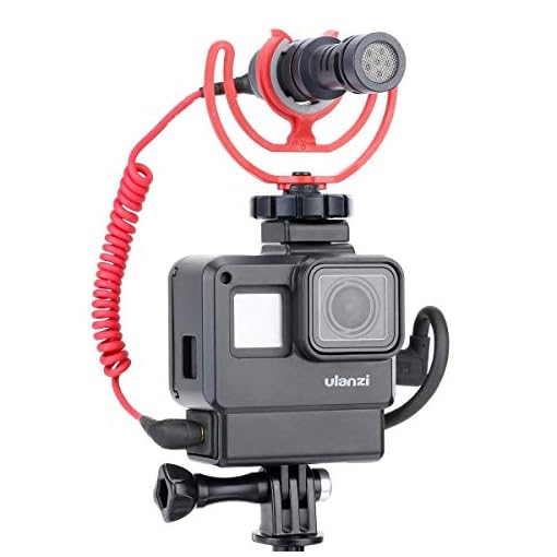 ULANZI V2 Protective Housing Case Vlogging Frame Cage Mount with Microphone Cold Shoe Compatible for GoPro Hero 7 6 5 Vlog Setup Action Camera Accessories - Image 9