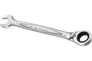 FACOM - Clé Mixte à Cliquet Métrique 22mm - 467B.22 - Système Ultra-Grip Antidérapant - Mécanisme à Cliquet Compact Réversible par Levier - Œil et Fourche Inclinés à 15° - Chrome Satiné