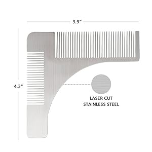 Beard Shaping Styling Template, Beard Shaping Tool with Comb Stainless steel Beard Styling for Perfect Lines & Symmetry… - Image 4