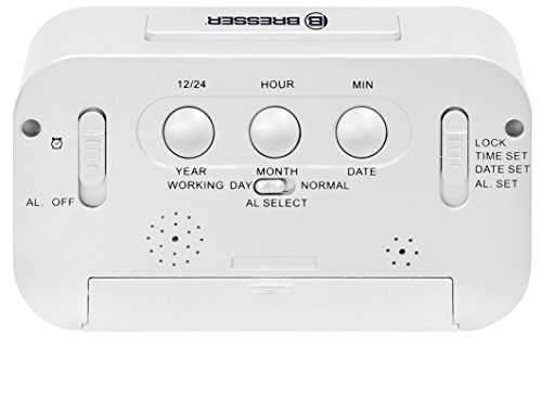 Bresser LCD Wecker MyTime Duo, Weiß - 2