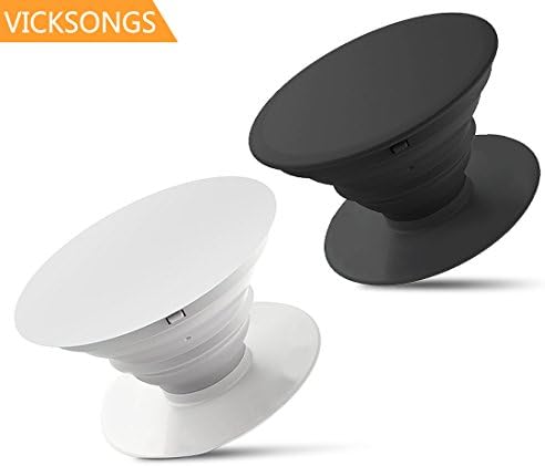 Cell Phone Holder Vicksongs Pop Expanding Grip and Stand Car Mount Gripper Phone Support For iPhone X Samsung Smartphones &amp; Tablets Kindle Black and White