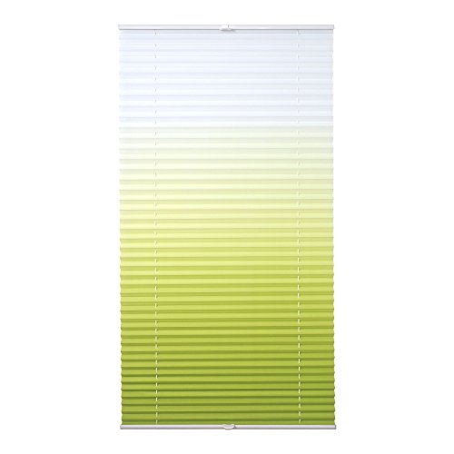 HOMELIA Klemmfix-Plissee Farbverlauf, Stoff: 100% Polyester, verspannt ohne Bohren oder Schrauben, 080 x 130 grün , blickdichte Transparenz, lichtdurchlässig, exklusives Design - 6