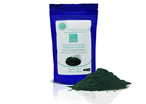 High Moisturizing Anti Ageing and Cooling Spirulina Mask ? Alginate Mask Boosts Skin Energy ? Rejuvenating Peel-Off Mask ? Made in France, 200g -10 professional and in-home use treatments