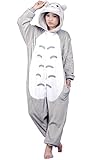 Tonwhar Combinaison pour adulte Totoro Kigurumi Pyjama Animé Cosplay Halloween -  gris - X-large