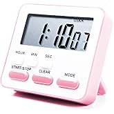 gaman Alarmlı Dijital &Ouml;ğrenci Sınav Kronometresi 24 Saat Geri Sayım Cihazı Saat - Alarm/Kronometre PEMBE - BEYAZ