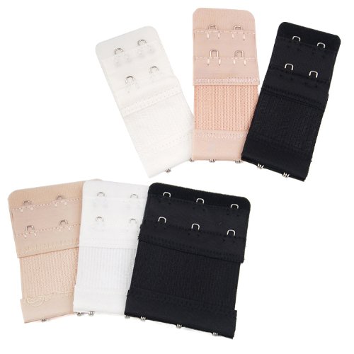 Tinxs Bra Strap Extenders x6 - 2 HOOK - (2xBlack, 2xWhite, 2xNude). Don't Throw Away That Tight BRA!
