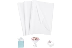 OFFCUP Carta Velina, 35 Fogli di Carta Velina Colorata, 70 * 50CM, Bianca, Per Pompon, Fai da Te e Hobby Creativi, Confezioni Regalo Riempitivi per Scatole