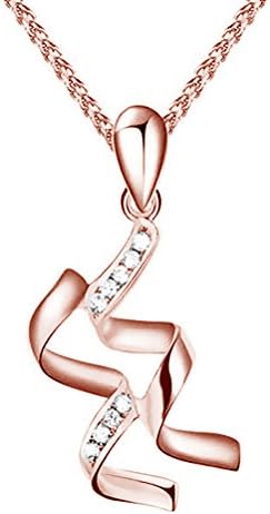 Paialco Trend Sterling Silver Zodiac Charm Aquarius Pendant Necklace Rose Gold Plated