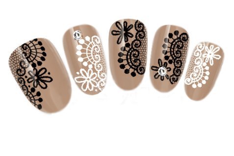 COME 2 BUY - NAIL ART TATOO/WRAP WATER TRANSFERS DECALS BLACK & WHITE MESH LACE FLOWERS FOR NAIL ART/CELL PHONE CASE/INVITATION CARDS DECORATIONS D?COR