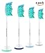 Produktbild Ersatzbürsten für Philips Sonicare Diamond Clean Zahnbürste Flexcare Platinum auch ProResults EasyClean HealthyWhite Elektrische Bürstenköpfe mit Abdeckkappe 4er Pack