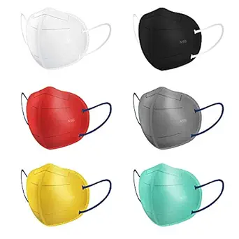 Bull Rider Unisex Nonwoven Fabric Reusable Cloth Mask without Valve (Multicolour, Model: BRPLAIN07) - Pack of 6