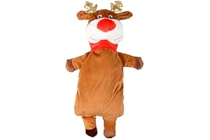 KS BRANDS Novelty Christmas Hot Water Bottle with Xmas Festive Removable Cover - Reindeer