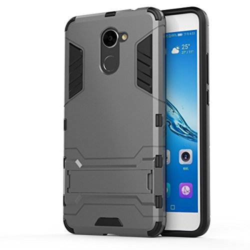 Huawei Y7 Prime Funda  SMTR Ultra Silm H  brida Rugged Armor Case Choque Absorci  n Protecci  n Dual Layer Bumper Carcasa con pata de Cabra para Huawei Y7 Prime  gris