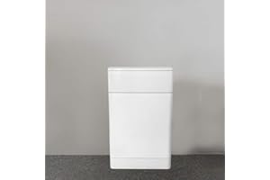 NRG 500mm Gloss White Toilet Cabinet Back To Wall Bathroom Toilet Unit Concealed Cistern Housing Furniture
