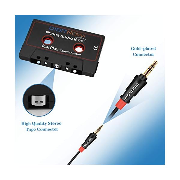 DIGITNOW! Auto Kassetten Adapter für Smartphone, CD-Player, MP3, iPod mit 3,5-mm-Klinkenstecker – Bild 3