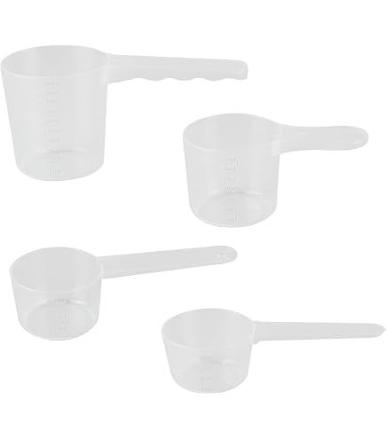Set 8 Cucchiai Dosatori In Plastica Trasparente – Misurini Da 4g/8ml, 5g/10ml, 15g/30ml, 20g/40ml Per Polveri E Liquidi - 4