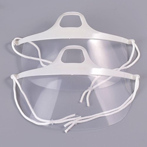 qhj 10 x Kunststoff wiederverwendbar Hygiene Sanitär Maske transparent permanent Anti-Fog Kit - 5