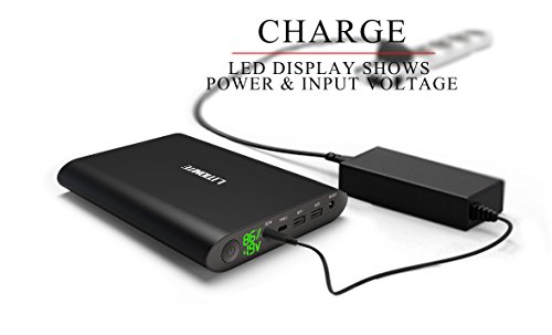 LitioniteÂ® Tanker 50000mah Power Pack Externe Batterie Akku Aluminium mit LED-Bildschirm - tragbare LadegerÃ¤t mit doppelt Usb 3A Schnellladung und Quick Charge 3.0 Technik + Usb Type-C + DC-Ausgang mit AnschlÃ¼ssen fÃ¼r Laptop - Power Bank Universal und kompatibel fÃ¼r Notebook, Macbook, Smartphone und Tablet