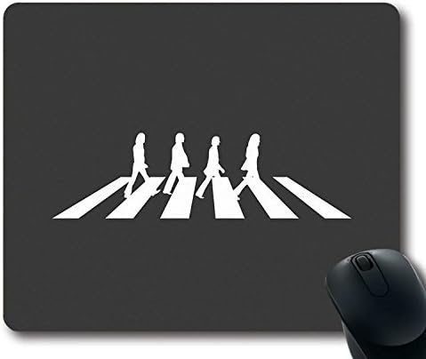 Custom Gaming Mouse Pad with Beatles Abbey Road Music Art Non-Slip Neoprene Rubber Standard Size 9 Inch(220mm) X 7 Inch(180mm) X 1/8 Inch(3mm) Desktop Mousepad Laptop Mousepads Comfortable Computer Mouse Mat