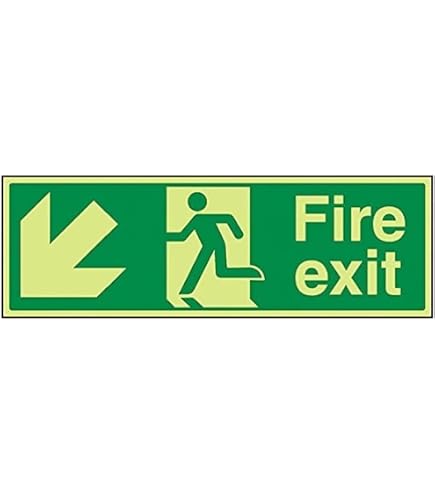 Cartello VIA DI FUGA Con Freccia A Sinistra - VSafety 14003AX-R, 300x100 Mm, Plastica 1mm, Verde, Norme EN ISO 7010