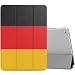 Produktbild MoKo Hülle Kompatibel für Neu iPad 9.7 2017 - PU Leder Tasche Schutzhülle Schale Smart Case mit Transluzent Rücken Deckel, mit Auto Schlaf/Wach Funktion und Stanfunktion, Deutschland Flagge