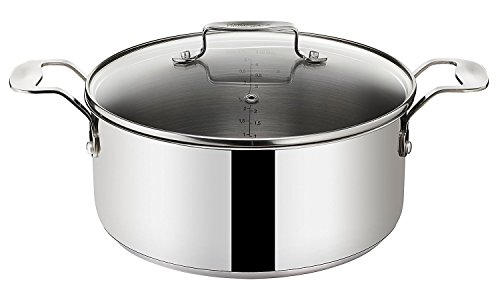 Tefal E79005 Jamie Oliver Induktion Topfset 3-teilig (Induktionsgeeignet, Kochtopf mit Glasdeckel, Kochtopf mit Deckel 24cm 6,7 L, Bratentopf mit Deckel 20cm 3 L und Stielkasserolle ) Edelstahl - 2
