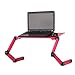 Produktbild kuuboo Zusammenklappbarer Laptop Schreibtisch Tablett-Ständer mit Maus-Board. Multifunktional Klapptisch Gaming Notebook PC Schreibtisch Tisch Bett Ständer Tisch zusammenklappbar Knietablett für Bett Couch Sofa Red(480*260mm)