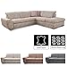 Produktbild Cavadore Ecksofa Bules mit Ottomane rechts / Großes Sofa im modernen Design mit verstellbaren Kopfteilen  / 274 x 81 x 232 / Lederoptik  hellgrau