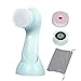 KEDSUM 3-in-1 Rechargeable Electric Facial Cleansing Brush,USB Charging Portable Face Exfoliator Massager,Waterproof Skin Cleansing System,Rotating Brush with 3 Different Replacement Heads, 2-Speed Setting(Blue)