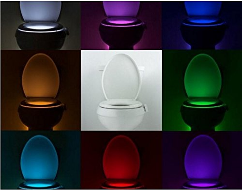 Motion Sensor Toilet Toilet Light Night Light - Binwo Light LED 8 Battery Operated Motion Activated Sensor Toilet Bowl Light Colour Changes