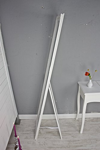 elbmöbel Standspiegel 180 x 45cm groß in weiß antik mit Patina | Spiegel mit Fuß barock aus Holz | im Landhausstil als Badspiegel | Schminkspiegel bzw. Frisierspiegel für das Landhaus | Ankleidespiegel in weiss - 8
