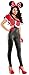 Produktbild Aimerfeel Damen rote und weiße Tupfen Minnie Maus fancy dress Ernten Top und schwarzes Wet-Look Latzhose Outfit, Größe M (34-36).