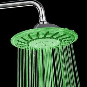 Aai Exclusive Automatic Green Led Light Shower Head 8 Inch (NO Need Any Electric OR Power Supply)