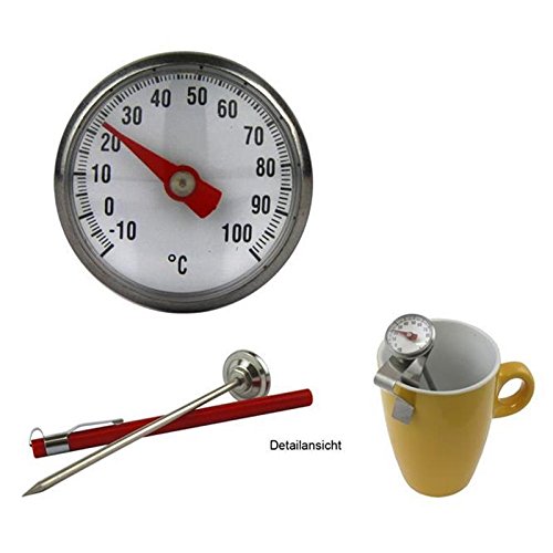 Lantelme Tee Tassen Thermometer mit Edelstahl Clip . Teethermometer Temperaturbereich bis 100 °C . Teewasser , Wasser , Tassenthermometer . Wasserdicht und Spülmaschinenfest - 5