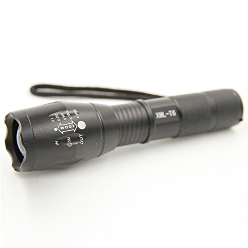 Lawevan® LED CREE XM-L T6 1600 Lumen Taschenlampe 5 Modi Einstellbare Zoomable Taschenlampen+18650 Akku+AC Ladegerät - 4