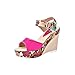 Produktbild Pingtr - Damen Sandalen - Frauen gedruckt Slope Sandalen Sommer Wedges Plattform Toe Schuhe mit hohen Absätzen