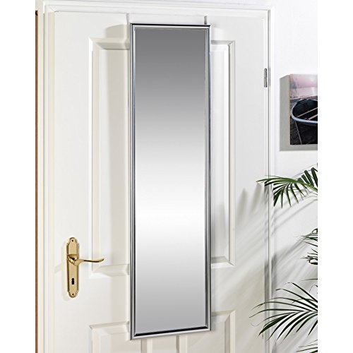 dasmöbelwerk Spiegel Wandspiegel Türspiegel Hängespiegel Rahmenspiegel Wand- und Tür Spiegel incl. Befestigungsmaterial Silber oder weiß (silber)