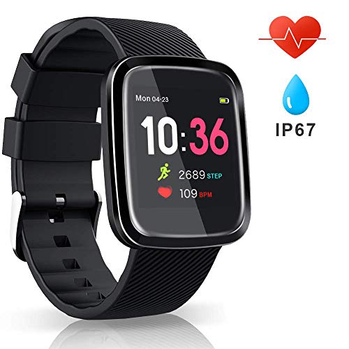 EUMI Bracelet de Fitness avec Moniteur de fréquence Cardiaque, Moniteur d'activité Multisport Mode Natation 1,30" 8,5 mm d'épaisseur
