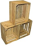 3 Set Vintage Holzkiste – alte Obstkiste – Weinkiste – Natur Used Look - 2