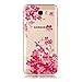 Produktbild KSHOP Kreativ Schön Muster Design Durchsichtig Gel TPU Zurück Rückseite Bumper für Samsung Galaxy J5 2017 Handyhülle Weich Umwelt TPU Schutzhülle Praktisch Premium Transparent Handy Tasche Etui Schale Hochwertigem Silikon Silicone Bumper - rosa Blüten