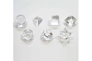 THIRD EYE CRYSTALS Sólidos platónicos 7 piezas Piedra de cristal de cuarzo transparente Juego de geometría sagrada Decoración de rejilla de cristal Reiki Piedra Chakra Cristal Regalos religiosos