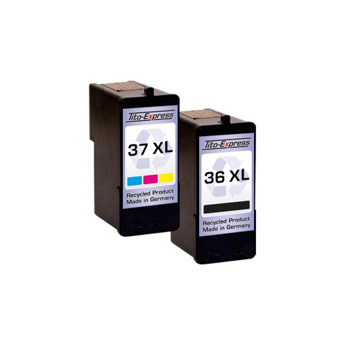PlatinumSerie® Set 2x Druckerpatrone für Lexmark 36 XL + 37 XL X5650 X5690 X6650 X6675 X6690 Z2400 Z2410 Z2420 - 2