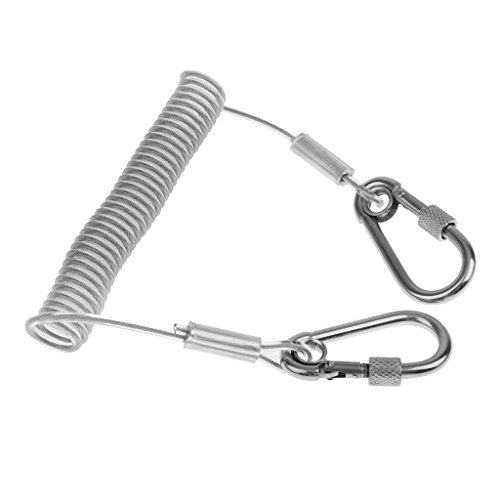 Preisvergleich Produktbild Sharplace Spiralkabel mit 2 Karabiner Schlüsselband Schlüsselanhänger Werkzeug Halteseil Sicherungsseil